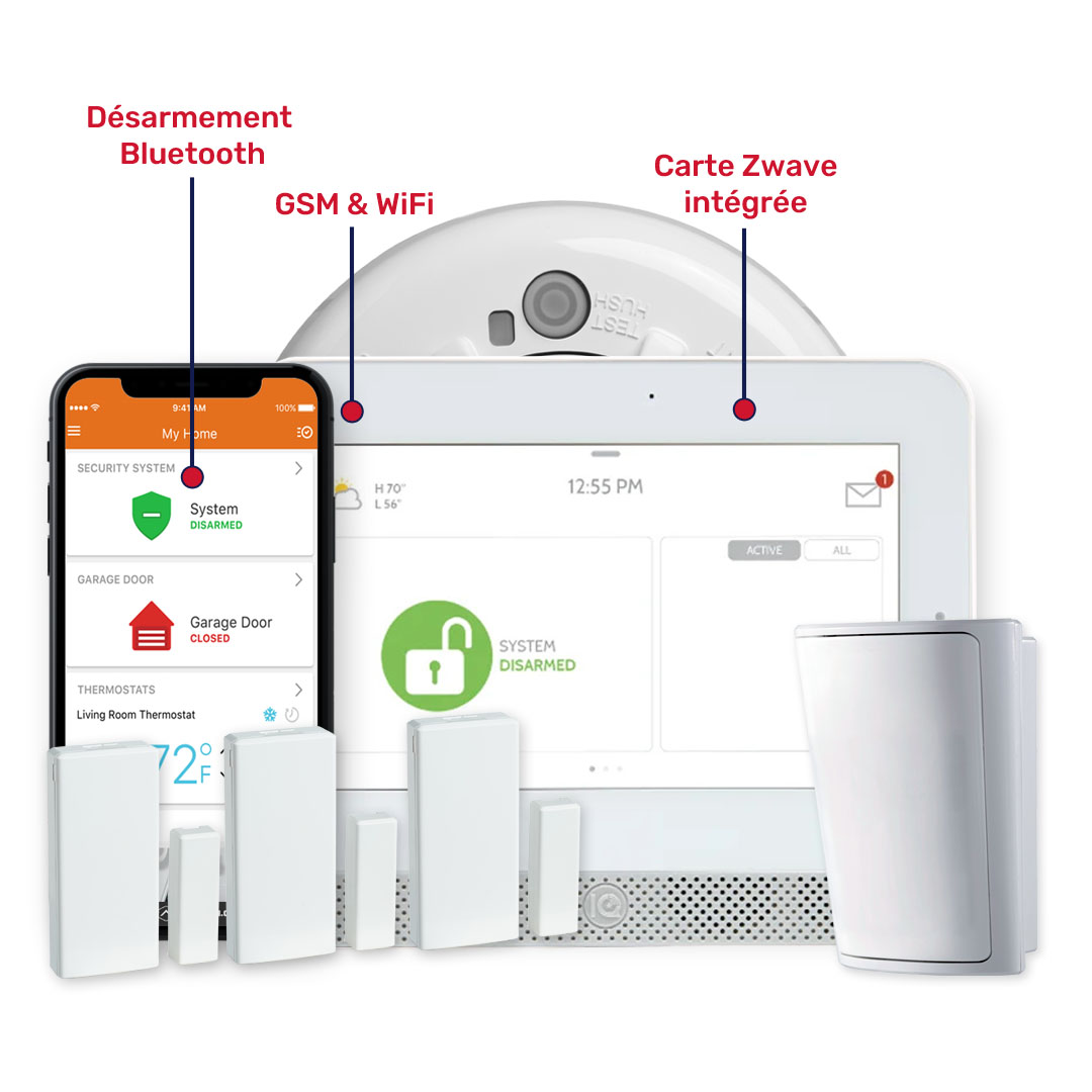 Système d'alarme résidentiel 2 Forfait système d'alarme iq 5 hub - solution de sécurité connectée par taz alarme